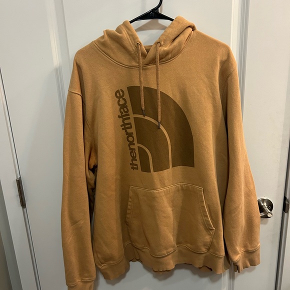 The North Face Other - The North Face Hoodie Tan Brown Logo Pullover Sweatshirt Size M Casual Outdoor